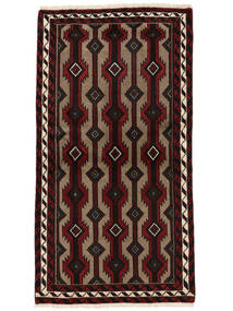 絨毯 オリエンタル バルーチ 102X185 ブラック/茶色 (ウール, ペルシャ/イラン)