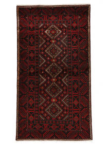絨毯 ペルシャ バルーチ 112X206 ブラック/ダークレッド (ウール, ペルシャ/イラン)