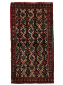 112X203 絨毯 バルーチ オリエンタル ブラック/ダークレッド (ウール, ペルシャ/イラン) Carpetvista