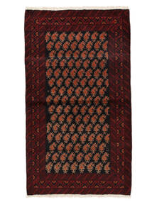 Tapete Balúchi 95X167 Preto/Vermelho Escuro (Lã, Pérsia/Irão)