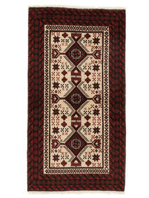 Belutsch Teppich 98X181 Schwarz/Orange Wolle, Persien/Iran Carpetvista