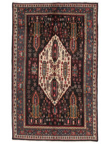 絨毯 ペルシャ アフシャル 159X258 ブラック/ダークレッド (ウール, ペルシャ/イラン)