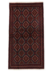 Tapete Oriental Balúchi 110X201 Preto/Vermelho Escuro (Lã, Pérsia/Irão)