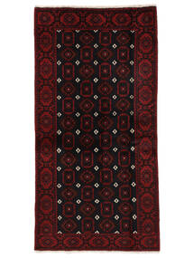  Persischer Belutsch Teppich 100X196 Schwarz/Dunkelrot (Wolle, Persien/Iran)