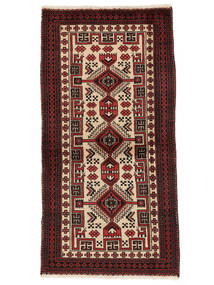 Baluch Rug Rug 97X190 Black/Dark Red Wool, Persia/Iran Carpetvista