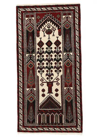 絨毯 バルーチ 96X190 ブラック/ベージュ (ウール, ペルシャ/イラン)