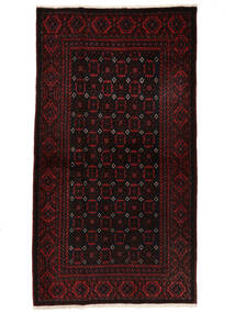 Tapete Oriental Balúchi 110X200 Preto/Vermelho Escuro (Lã, Pérsia/Irão)