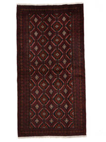  Persischer Belutsch Teppich 104X197 Schwarz/Dunkelrot (Wolle, Persien/Iran)