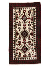  Persian Baluch Rug 100X189 Black/Beige (Wool, Persia/Iran)