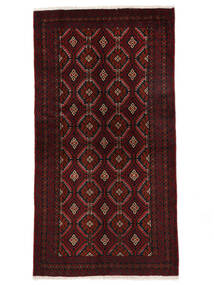 絨毯 オリエンタル バルーチ 102X190 ブラック/ダークレッド (ウール, ペルシャ/イラン)