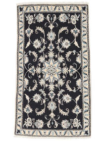 絨毯 ナイン 87X155 ブラック/ダークグレー (ウール, ペルシャ/イラン)