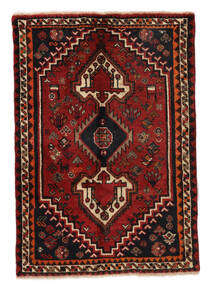  Shiraz Tepih 86X121 Perzijski Vuneni Crna/Tamno Crvena Mali Sag Carpetvista