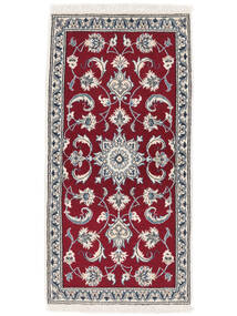  ナイン 絨毯 68X139 ペルシャ ウール 深紅色の/濃いグレー 小 