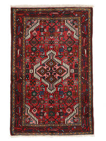 絨毯 アサダバード 77X119 ブラック/ダークレッド (ウール, ペルシャ/イラン)