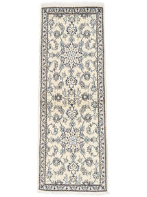  Orientalischer Nain Teppich 72X200 Läufer Dunkelgrau/Beige Wolle, Persien/Iran Carpetvista