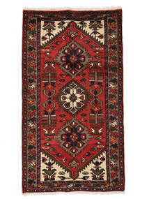 絨毯 ハマダン 70X125 ブラック/ダークレッド (ウール, ペルシャ/イラン)