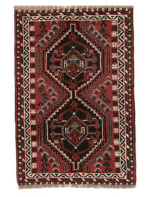 80X118 Tappeto Shiraz Orientale Nero/Rosso Scuro (Lana, Persia/Iran) Carpetvista