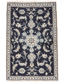 絨毯 ナイン 90X138 黒/濃いグレー (ウール, ペルシャ/イラン)