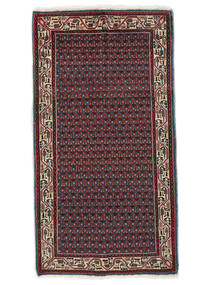 Tapete Oriental Sarough Mir 64X119 Preto/Vermelho Escuro (Lã, Pérsia/Irão)