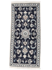 絨毯 ナイン 68X144 ブラック/ダークグレー (ウール, ペルシャ/イラン)