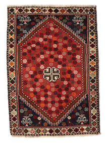 Shiraz Teppich 85X120 Schwarz/Dunkelrot Wolle, Persien/Iran Carpetvista