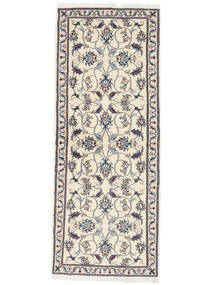  Orientalischer Nain Teppich 80X203 Läufer Beige/Schwarz Wolle, Persien/Iran Carpetvista