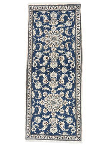 79X196 Nain Teppich Orientalischer Läufer Dunkelgrau/Schwarz (Wolle, Persien/Iran) Carpetvista