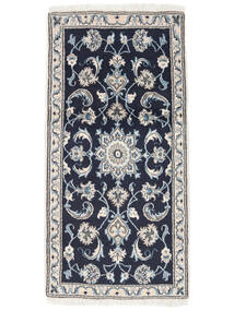  Persischer Nain Teppich 67X138 Schwarz/Dunkelgrau (Wolle, Persien/Iran)