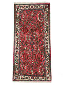 64X135 Sarough Teppe Orientalsk Mørk Rød/Svart (Ull, Persia/Iran) Carpetvista