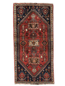 絨毯 ペルシャ カシュガイ 77X157 ブラック/ダークレッド (ウール, ペルシャ/イラン)