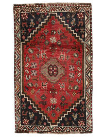 75X120 Tapete Oriental Shiraz Preto/Vermelho Escuro (Lã, Pérsia/Irão) Carpetvista