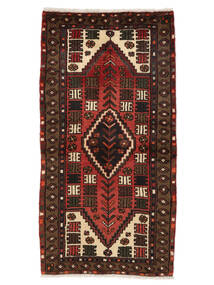 絨毯 オリエンタル ハマダン 67X130 ブラック/ダークレッド (ウール, ペルシャ/イラン)