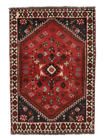 75X111 Tapis D'orient Shiraz Noir/Rouge Foncé (Laine, Perse/Iran) Carpetvista