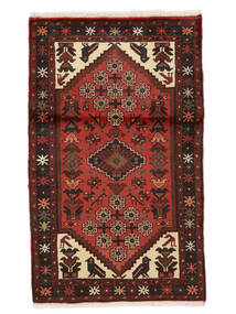 Hamadan Rug 73X120 Persian Wool Black/Dark Red Small Carpetvista