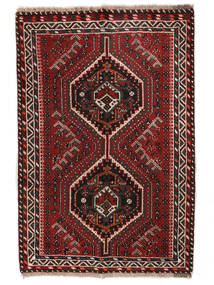 82X121 Alfombra Shiraz Oriental Negro/Rojo Oscuro (Lana, Persia/Irán) Carpetvista
