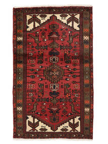 75X120 Hamadan Matot Matto Musta/Tummanpunainen Persia/Iran Carpetvista