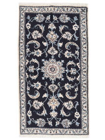  Persischer Nain Teppich 73X134 Schwarz/Dunkelgrau (Wolle, Persien/Iran)