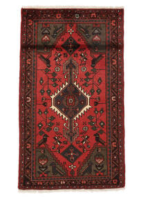 Tapis Hamadan 71X123 Noir/Rouge Foncé (Laine, Perse/Iran)