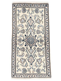  Orientalsk Nain Tæppe 69X135 Beige/Mørkegrå Uld, Persien/Iran Carpetvista