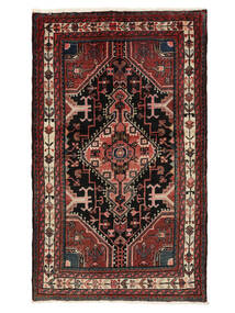  Persialainen Hamadan Matot Matto 82X136 Musta/Tummanpunainen (Villa, Persia/Iran)