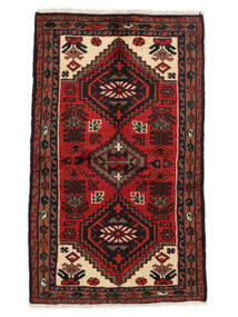  74X120 Hamadan Vloerkleed Zwart/Donkerrood Perzië/Iran Carpetvista