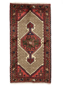 絨毯 ハマダン 78X128 ブラック/ダークレッド (ウール, ペルシャ/イラン)