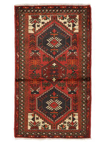 絨毯 ハマダン 70X122 ブラック/ダークレッド (ウール, ペルシャ/イラン)