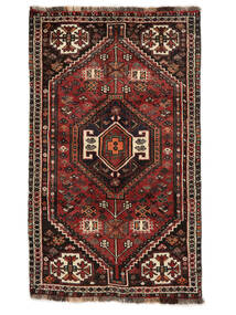 Shiraz Vloerkleed 79X128 Zwart/Donkerrood Wol, Perzië/Iran Carpetvista
