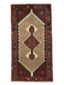 67X130 Alfombra Oriental Hamadan Negro/Rojo Oscuro (Lana, Persia/Irán) Carpetvista