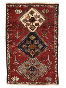  Orientalisk Shiraz Matta 80X125 Svart/Mörkröd Ull, Persien/Iran Carpetvista