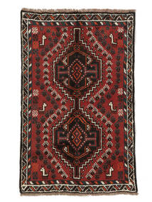  Persischer Shiraz Teppich 73X117 Schwarz/Dunkelrot (Wolle, Persien/Iran)