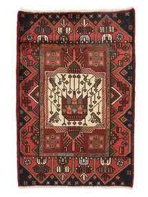  Persischer Hamadan Teppich 80X115 Schwarz/Dunkelrot (Wolle, Persien/Iran)