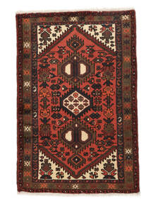 78X116 絨毯 ハマダン オリエンタル ブラック/ダークレッド (ウール, ペルシャ/イラン) Carpetvista