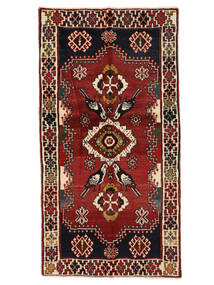 87X167 絨毯 オリエンタル カシュガイ ブラック/ダークレッド (ウール, ペルシャ/イラン) Carpetvista